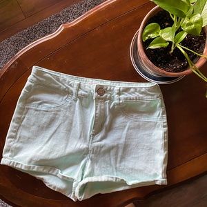 Mint green shorts